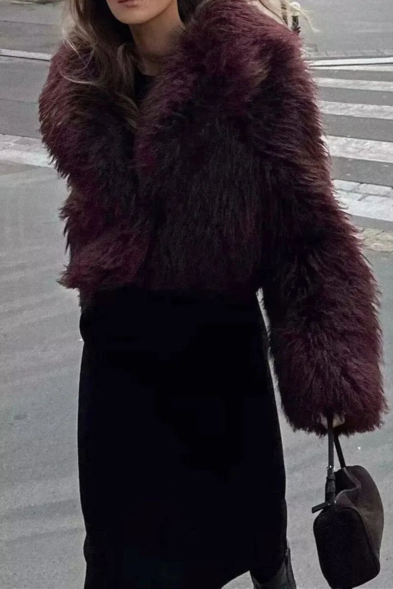 Faux-Fur Long Casual Jacket