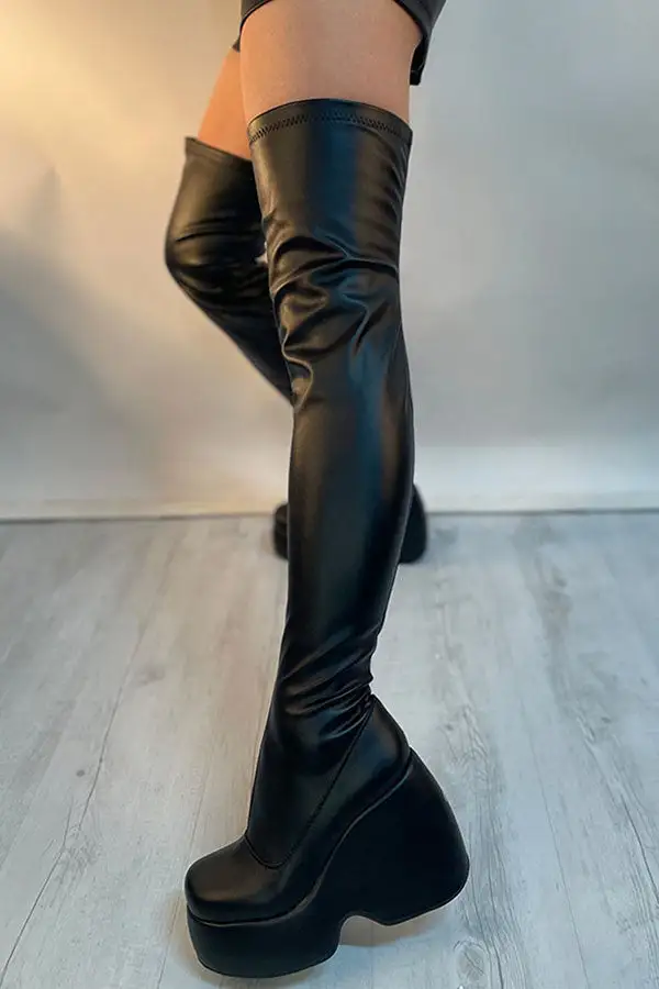 Punk Wedges Over-the-Knee Boots