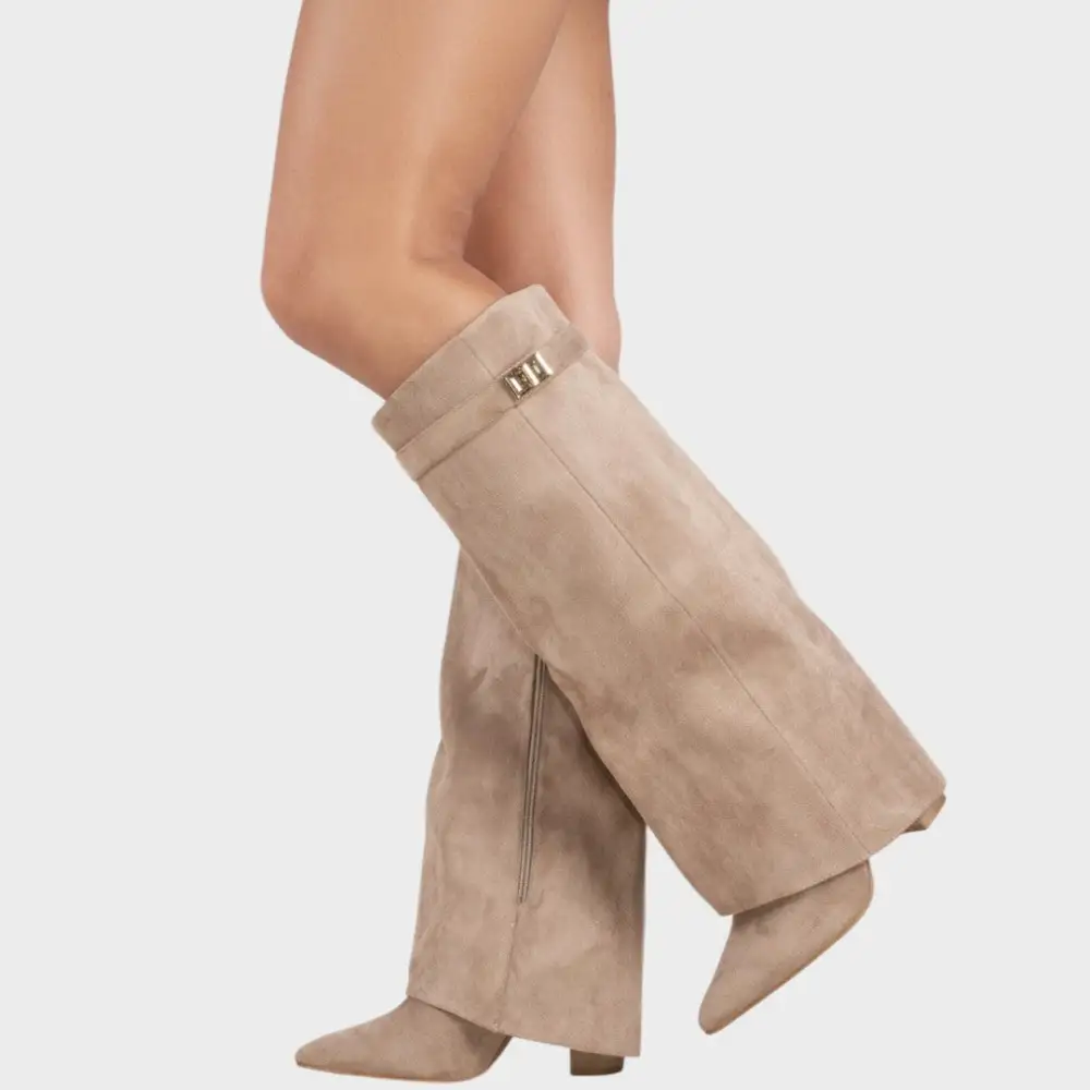 Square Toe Suede Tall Boots