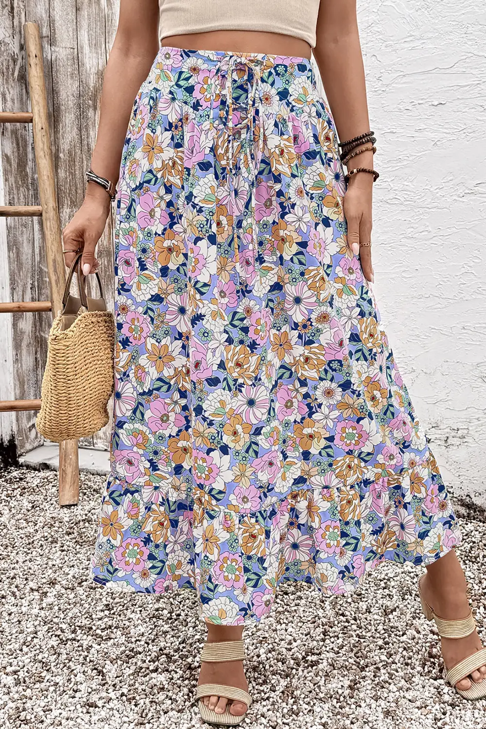 Airy Ruffle Trim Skirt