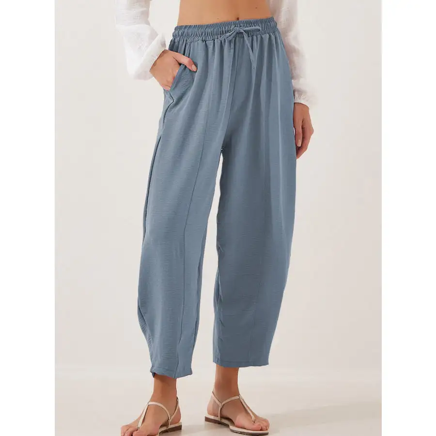 Full Size Drawstring Cropped Jogger Pants Plus Size