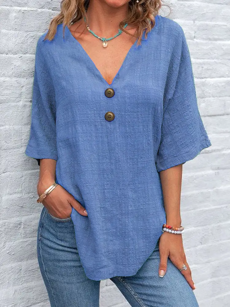 V-Neck Polished Blouse