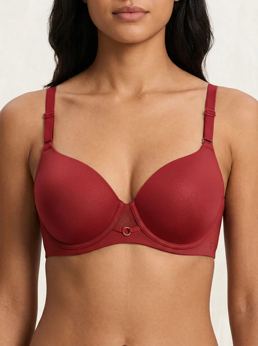 Women's Underwire Mesh-Detail Textured Bra