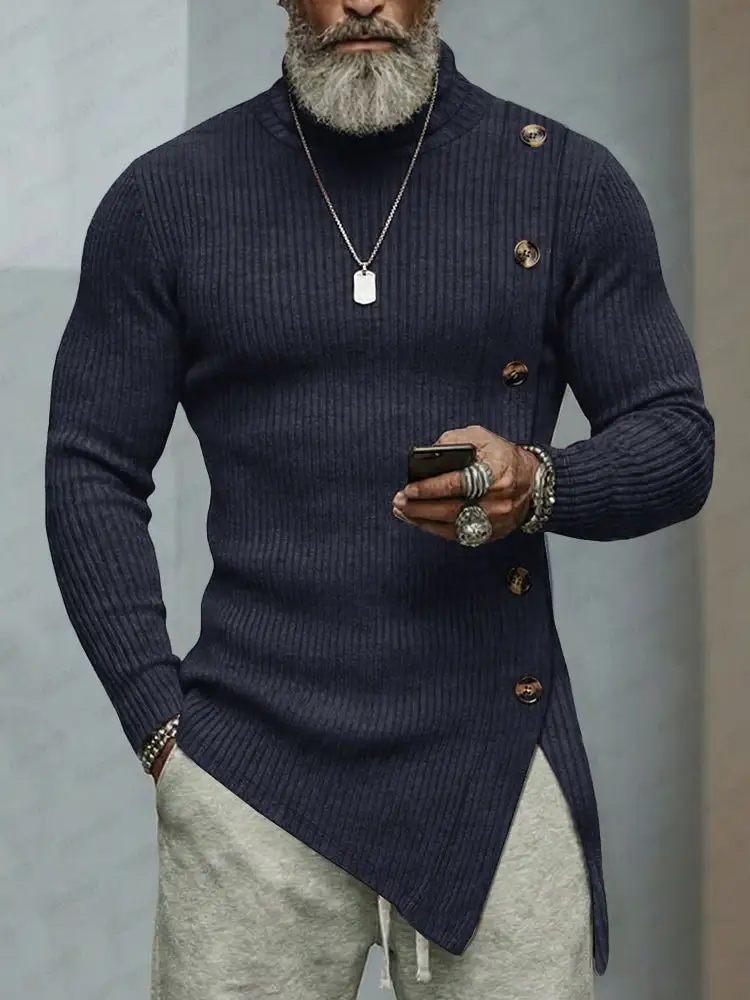 Shawl Collar Asymmetric Sweater
