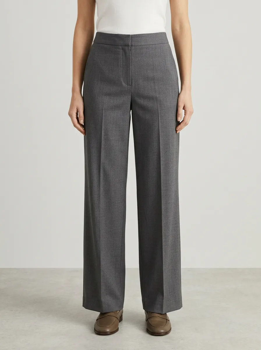 Office Printed Wide-Leg Trousers