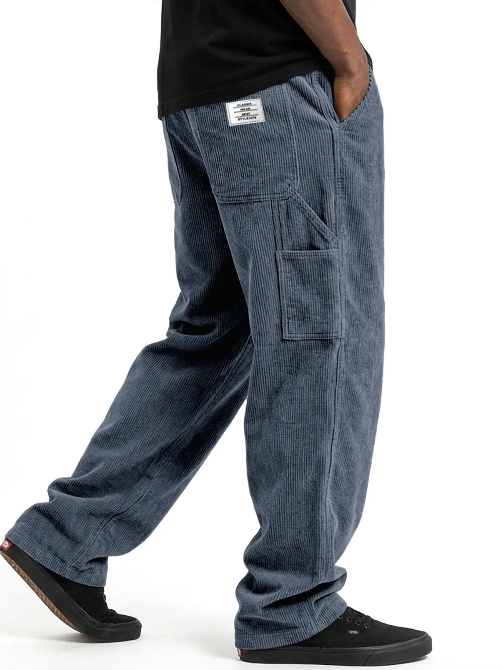 Layered Corduroy Pocket Pants