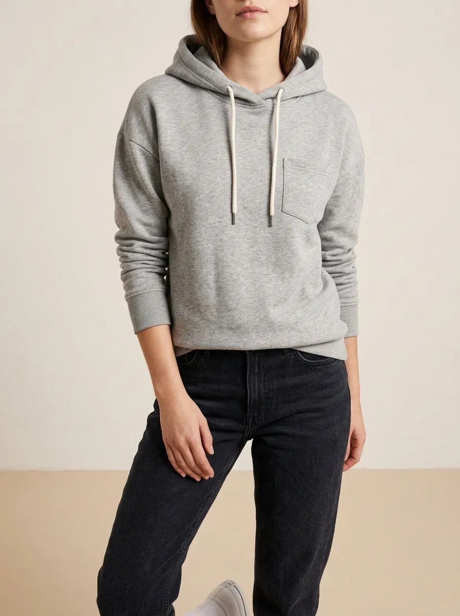 Women's Practical Pocket Drawstring Pullover Hoodie