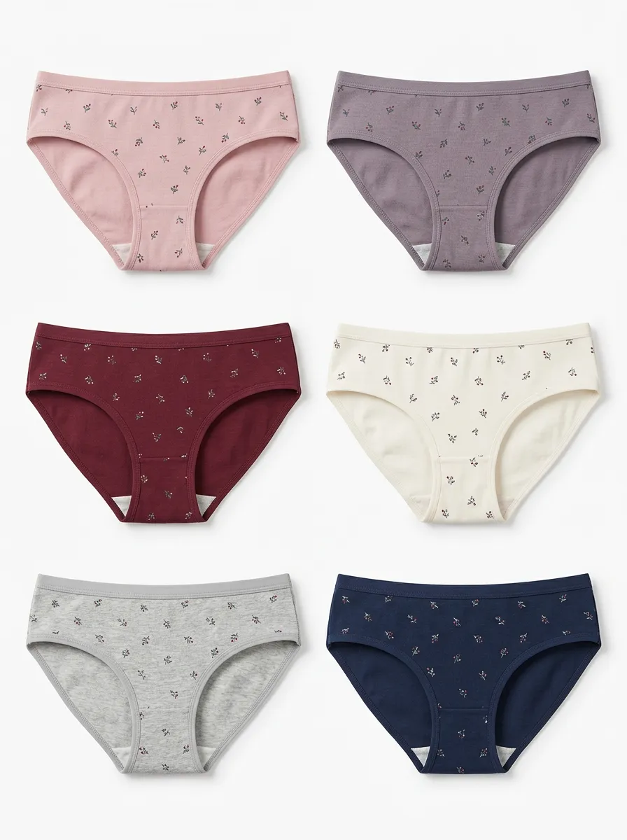 Women's Berry Floral Print Bikini Brief Set