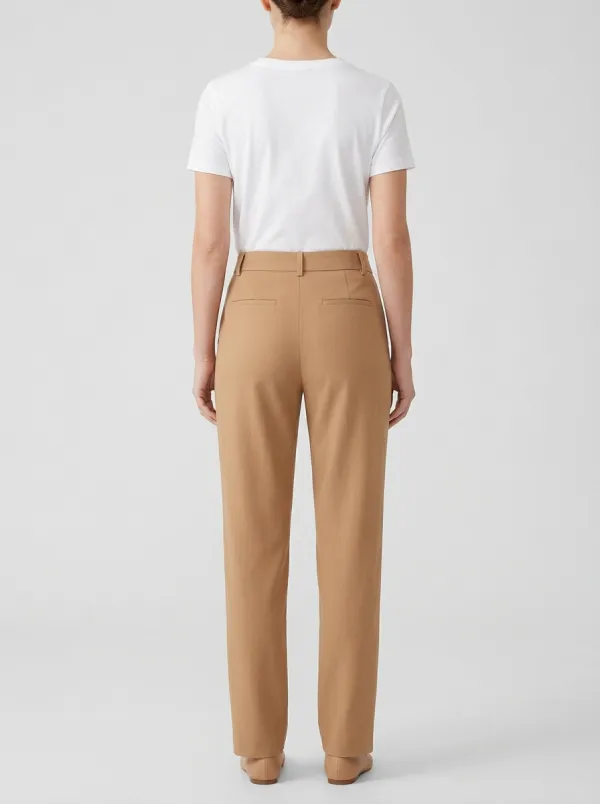 Women's Belt-Loop Tailored Straight-Leg Trousers
