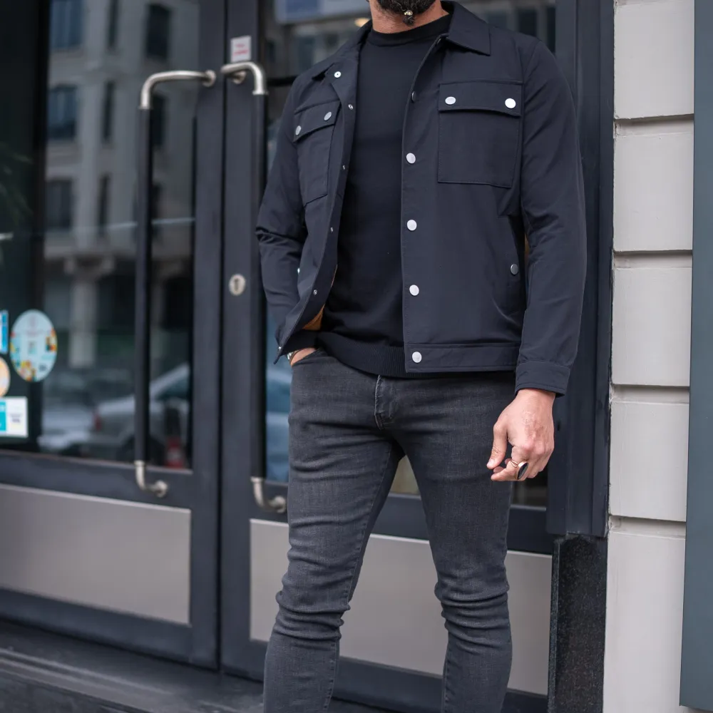 Classic Double Pocket Slim Fit Button Front Tailored Coat