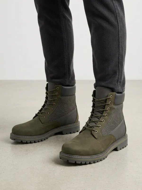 Unisex Distinctive Outdoor Hiking Topographic Map Print Work Boots