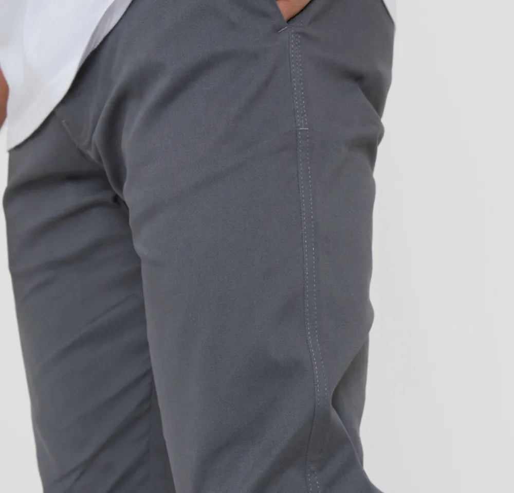 Slate Gray Slim-Fit Twill Pants