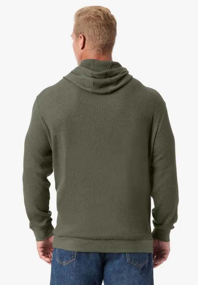 Waffle-Knit Thermal Hoodie