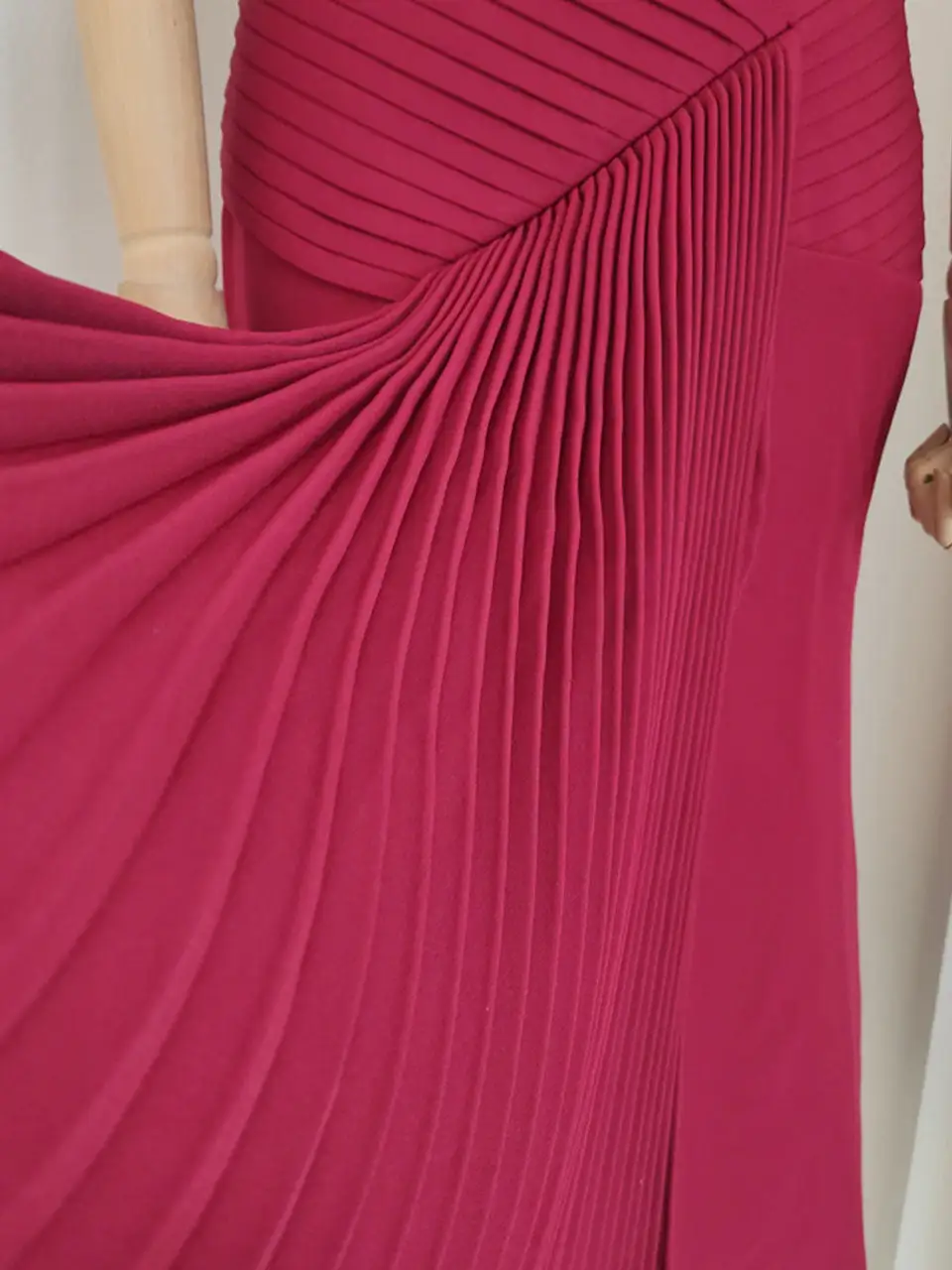 Pleated Off Shoulder Maxi Dress