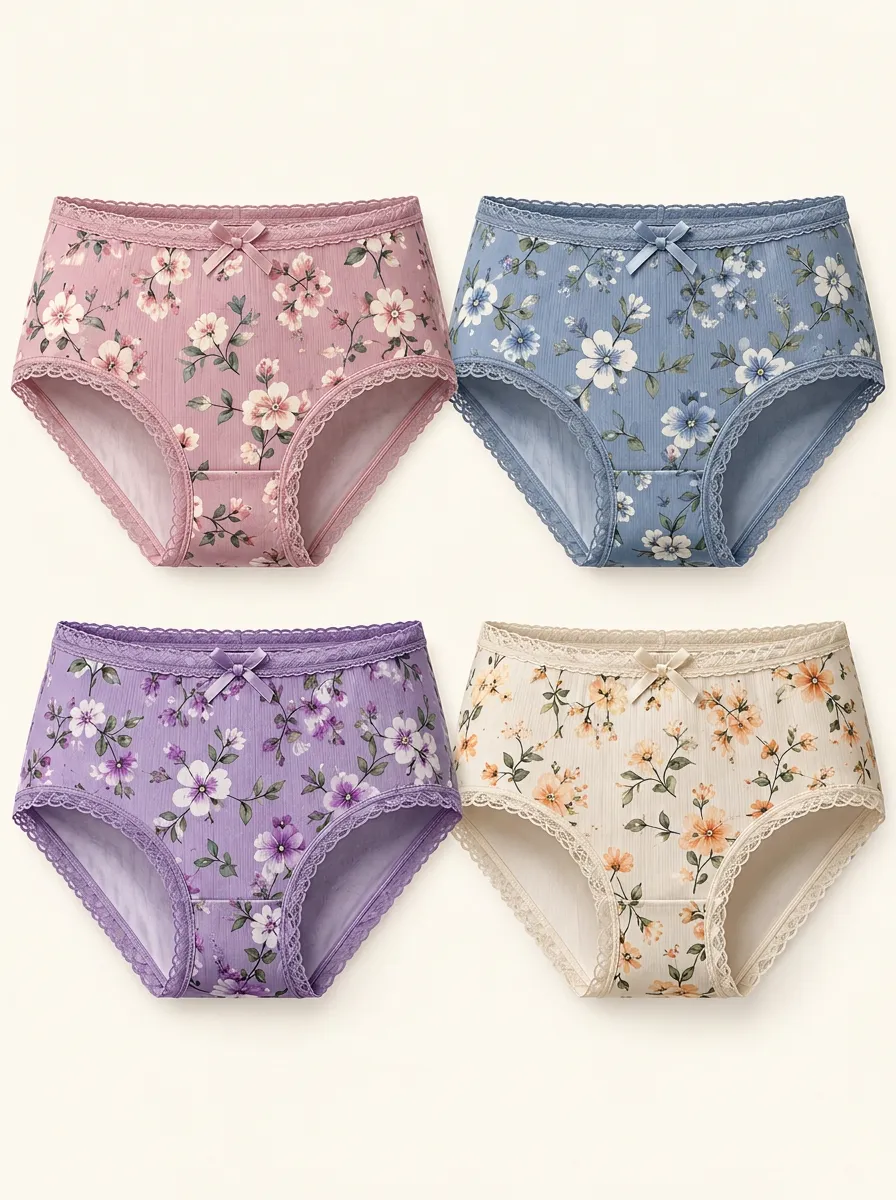 Women's Assorted Lace Trim Underwear Set