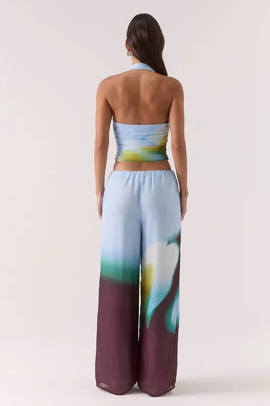 Azure Straight-Leg Pants