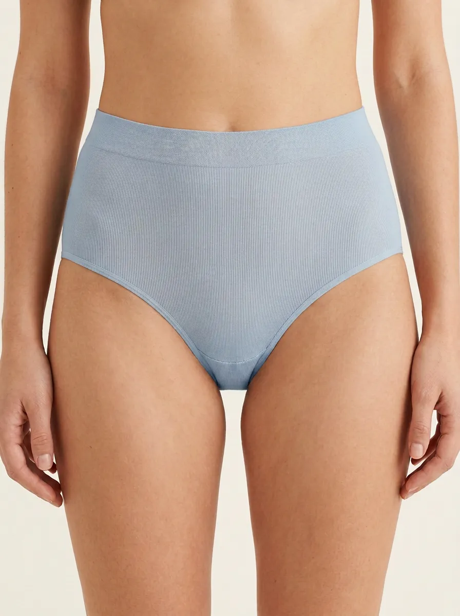 Modern Seamless Ribbed High-Waisted Edit Women's Panties