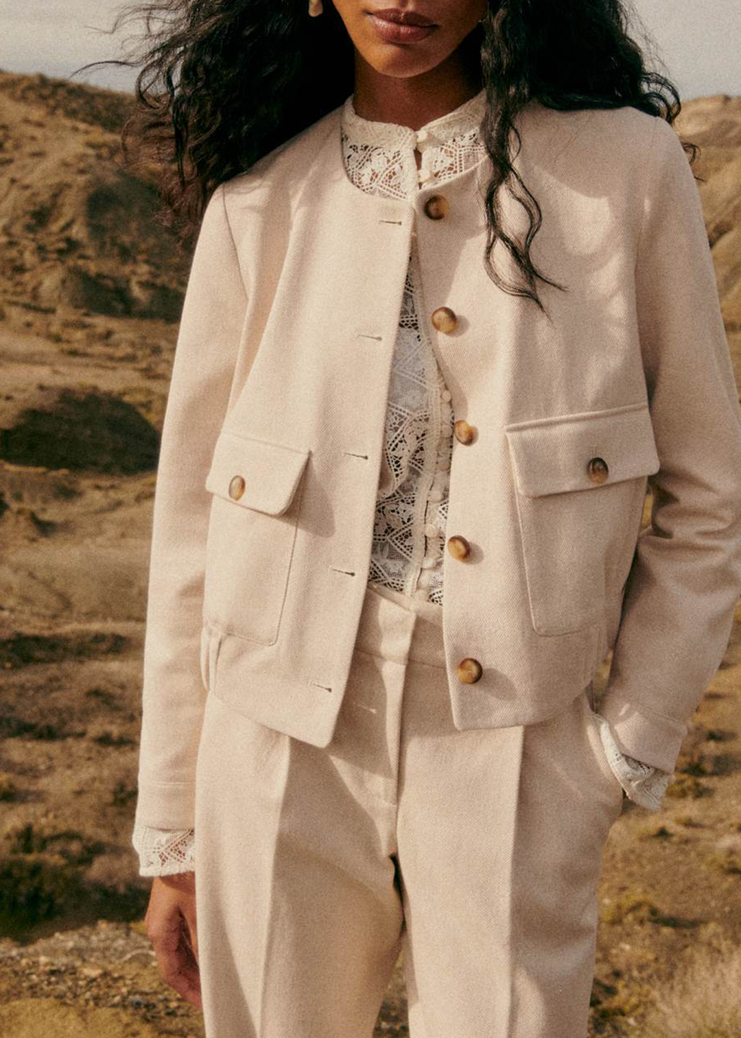 Plain Long Sleeve Jacket