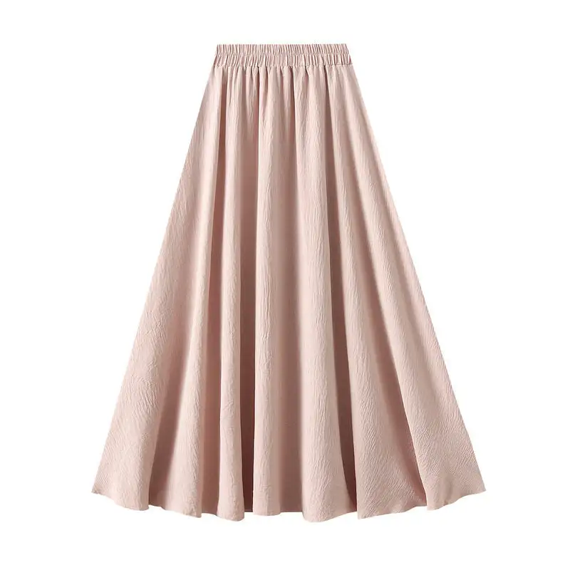 Soft Thin High Waist A-Line Long Skirt