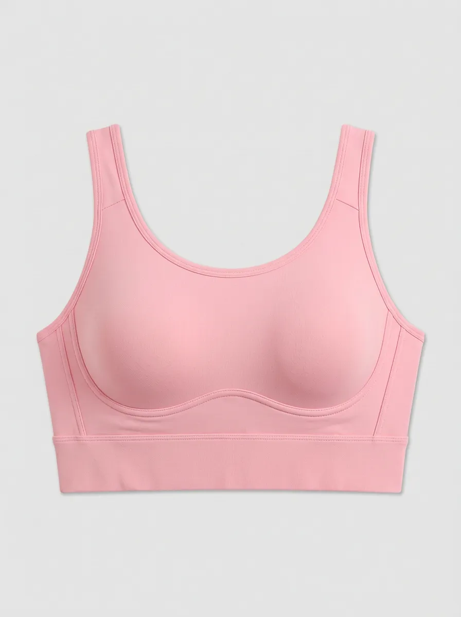Women's Scoop-Neck Underbust-Seam Ribbed Sports Bra