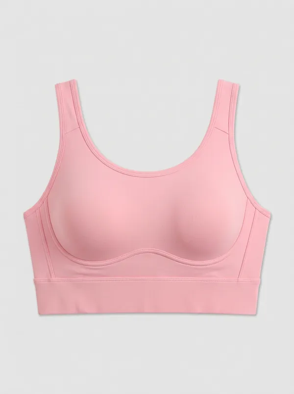 Women's Scoop-Neck Underbust-Seam Ribbed Sports Bra