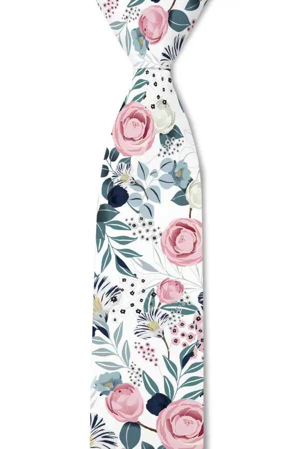 Daisy Floral Pattern Necktie