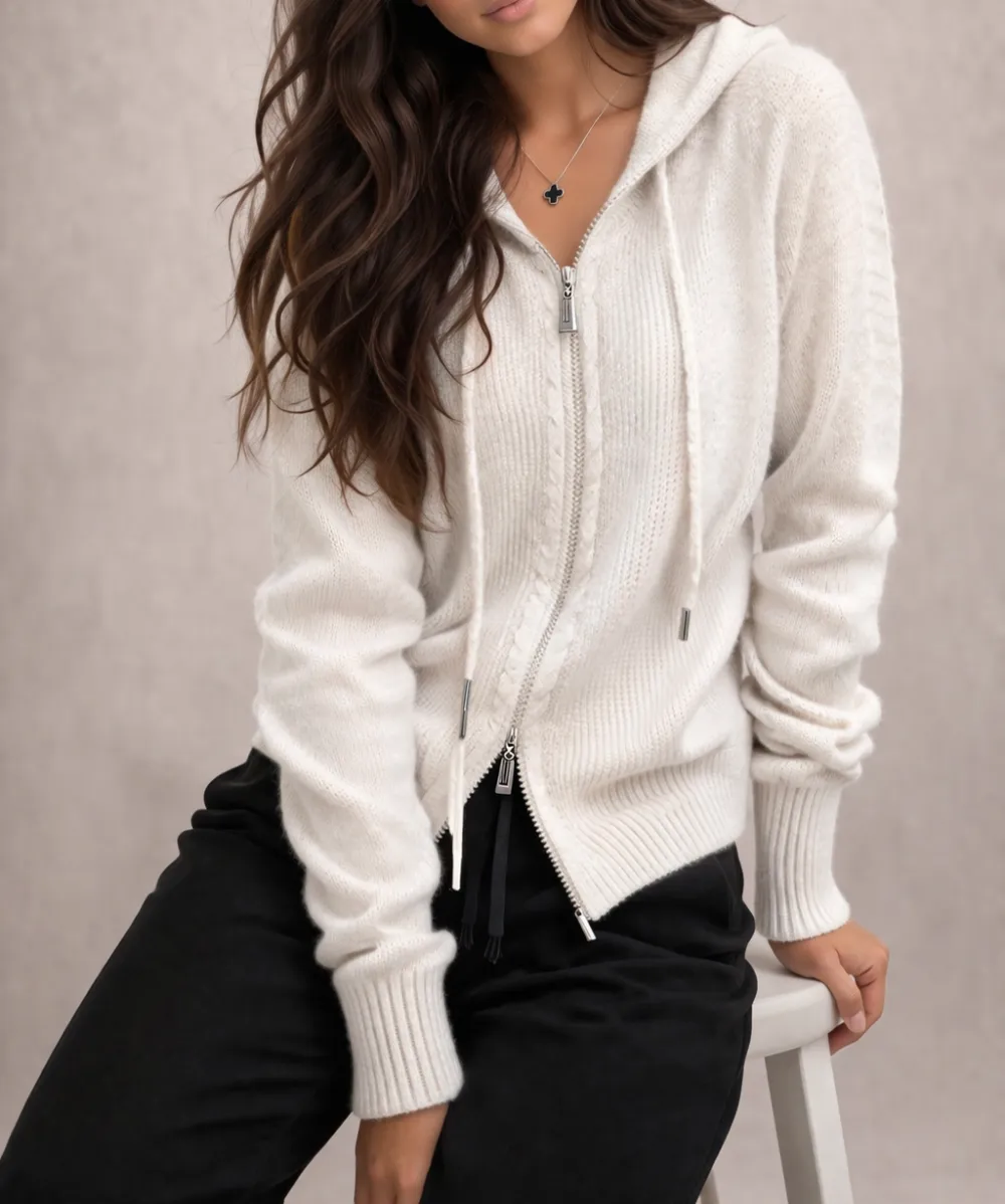Streamlined Cashmere Zip Hoodie