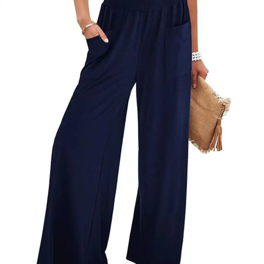 High Waisted Wide Leg Pants with Pockets