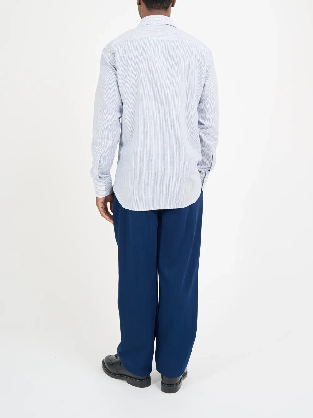 Blue Long Sleeve Casual Style Cotton Shirt