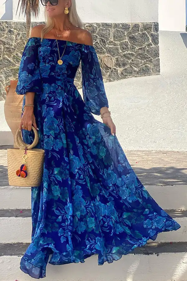 Floral Off-Shoulder Maxi Dress