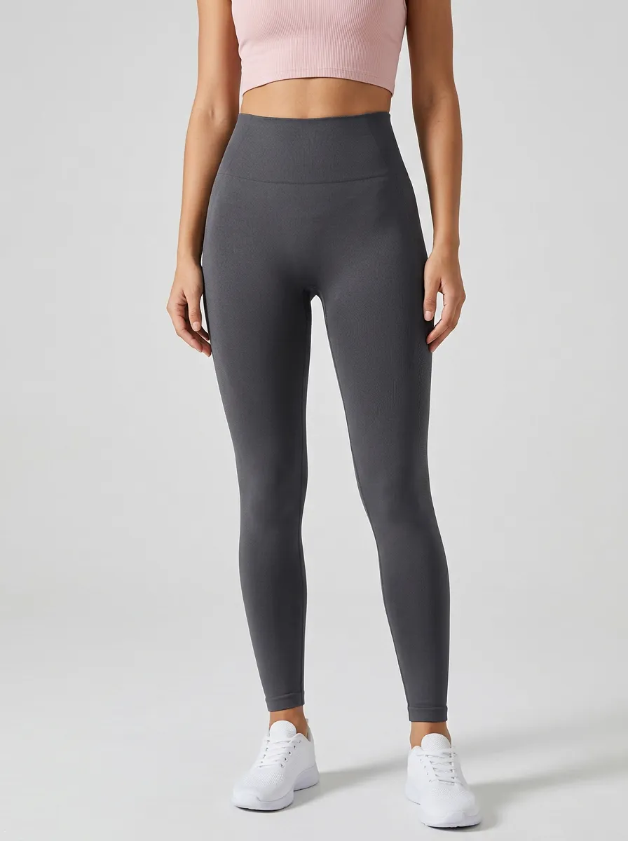 Women's Ribbed-Hem Ankle-Length Tapered-Leg High-Rise Leggings