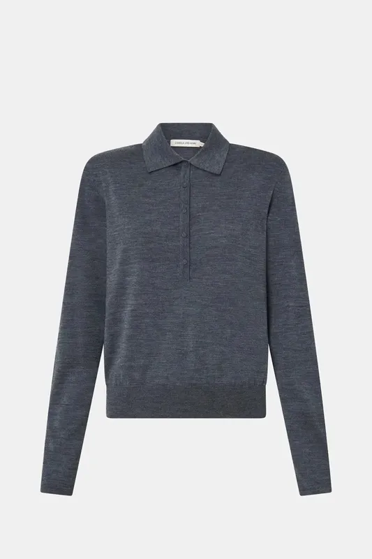 Charcoal Melange Knit Top