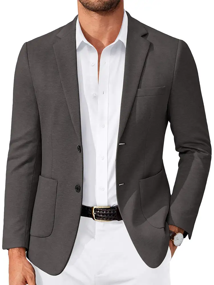 Business Casual Two Buttons Suit Jacket Blazer Coat