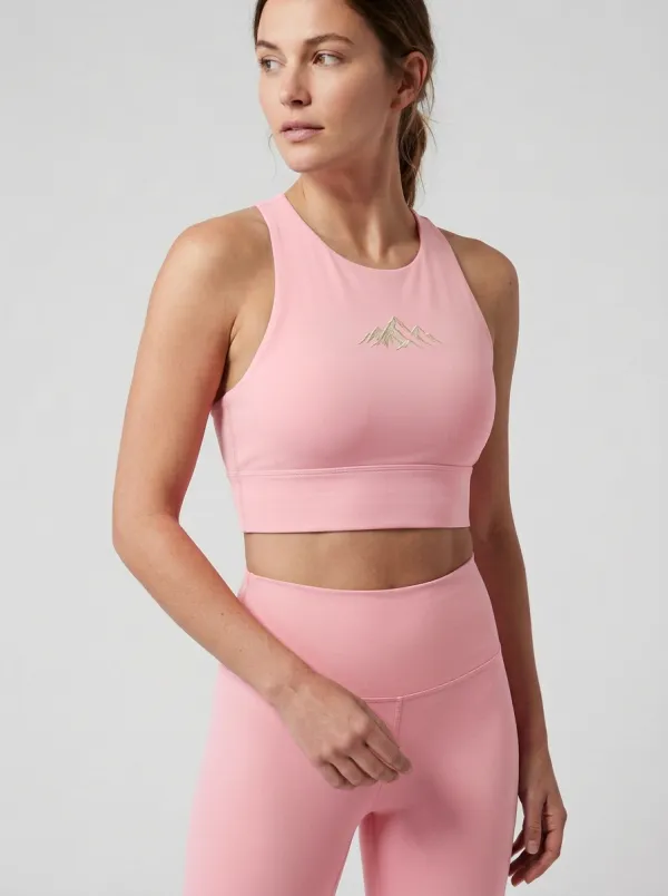 Women's Mountain-Embroidered Crop Tank