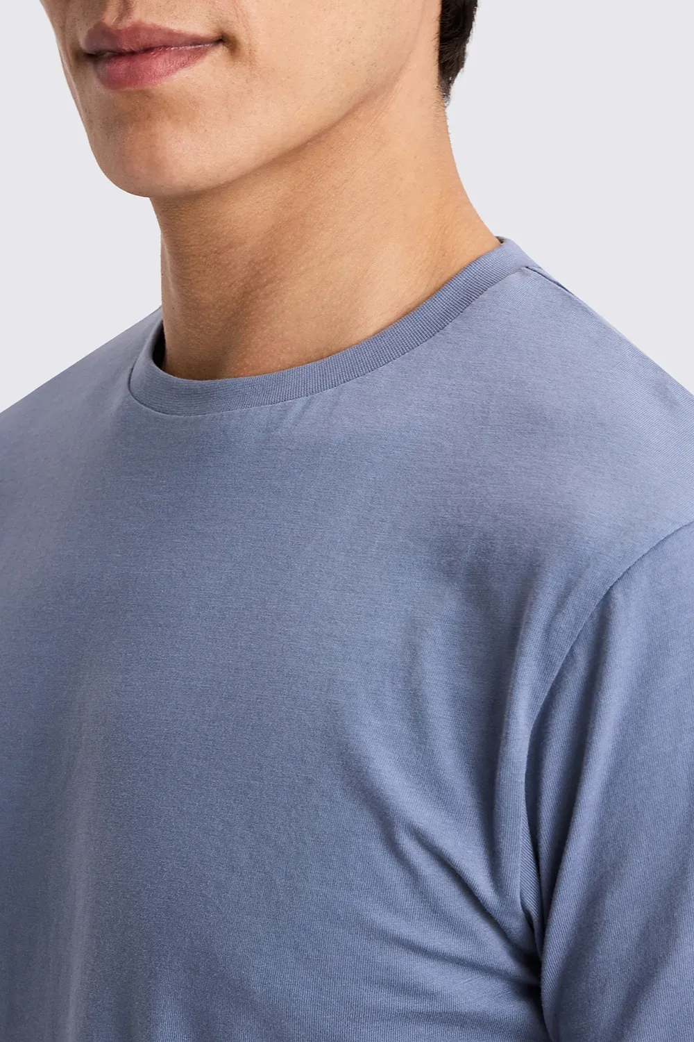 Cotton Breathable T-Shirt In Flintstone Blue