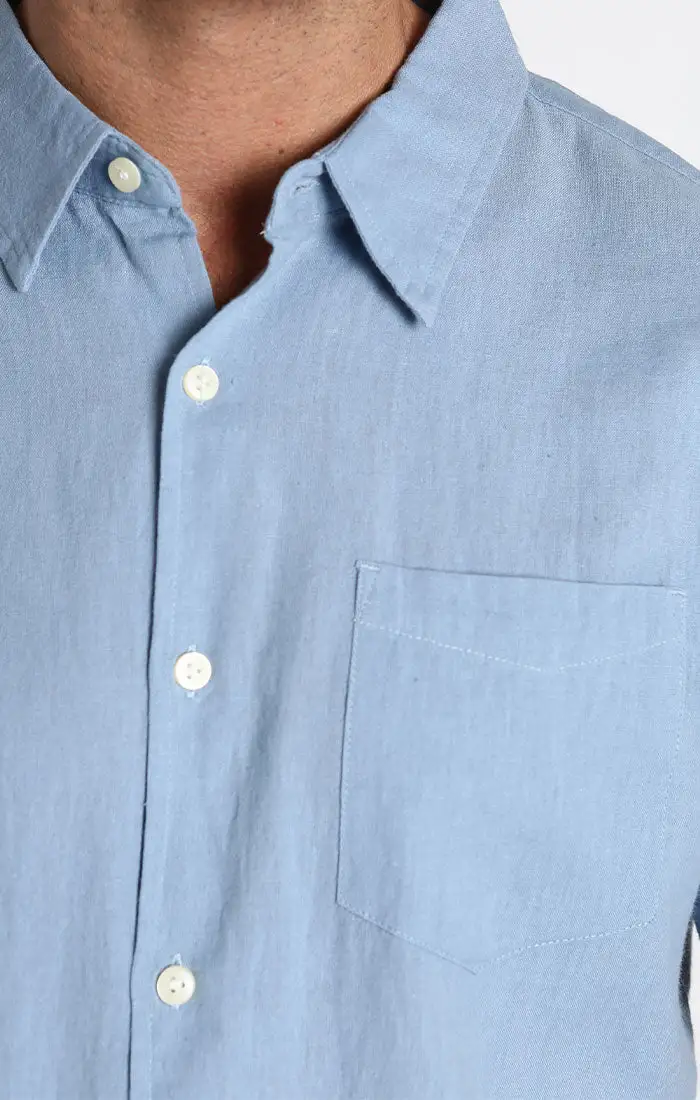Cotton Linen Blend Short Sleeve Shirt