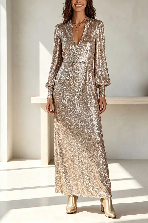 Delicate V Neck Top And Flowing Maxi Skirt Set