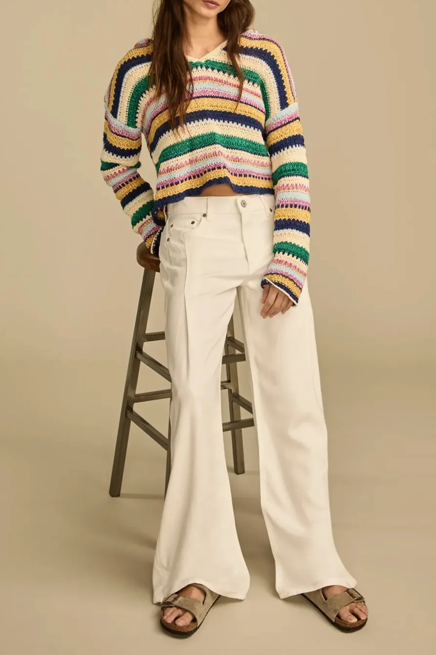 Light Wash Denim White Wash Palazzo