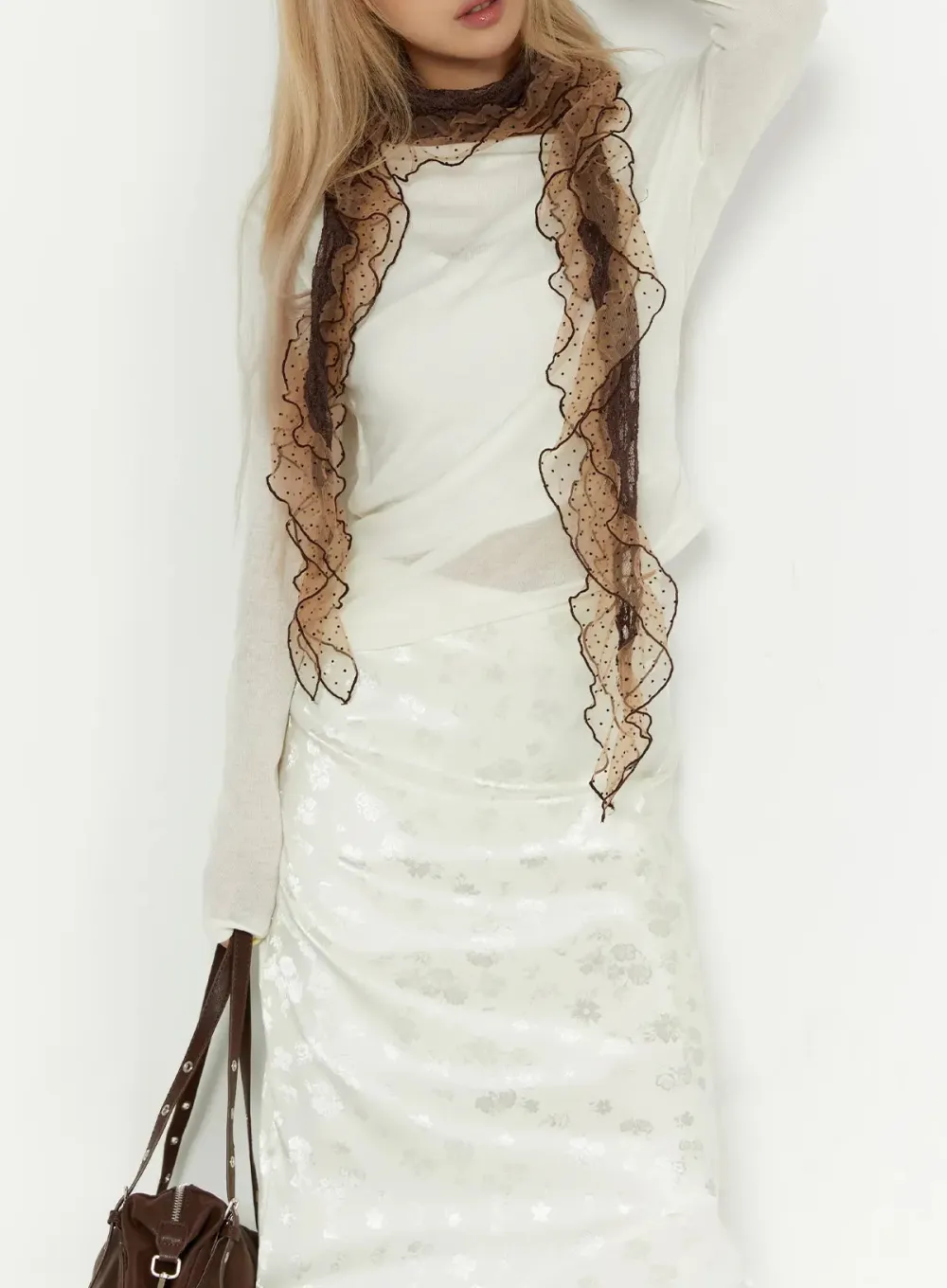 Sheer Asymmetric Off-The-Shoulder Top