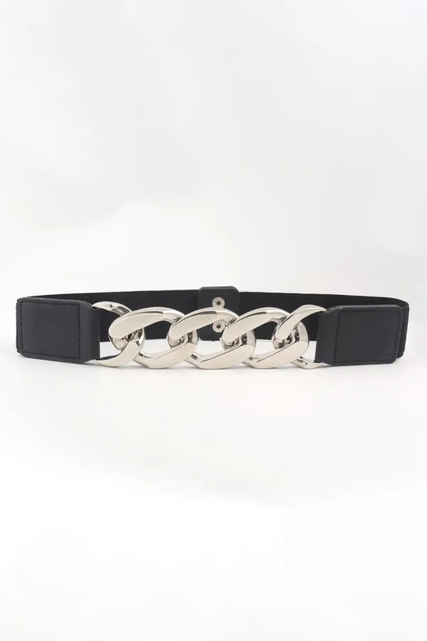 Chain Detail Elastic Waist Belt