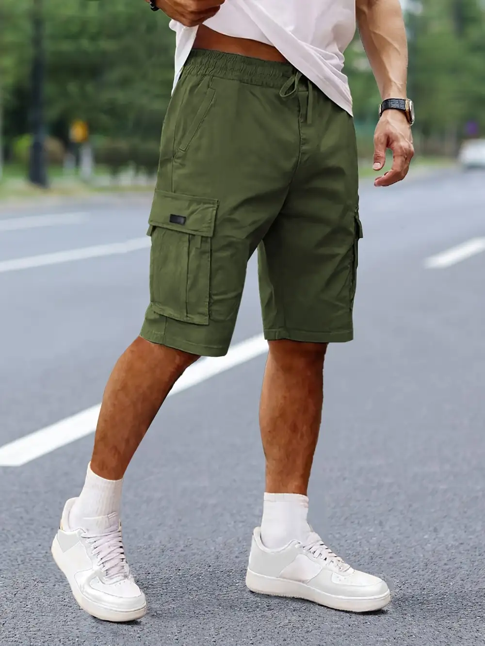 Men's Wide Leg Cargo Shorts for Workday Wear for Daily Wear
