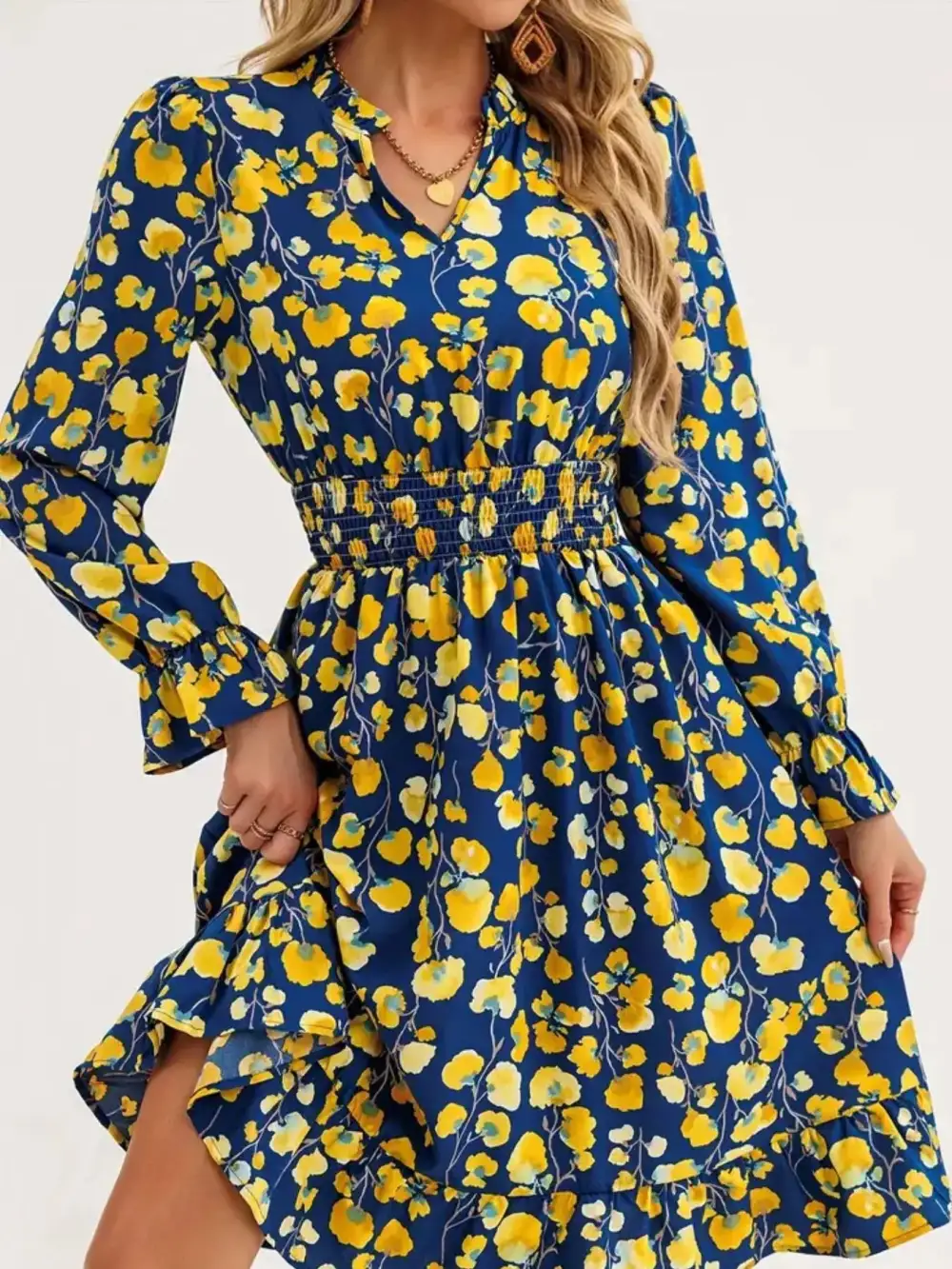 Clean Line Floral Dress
