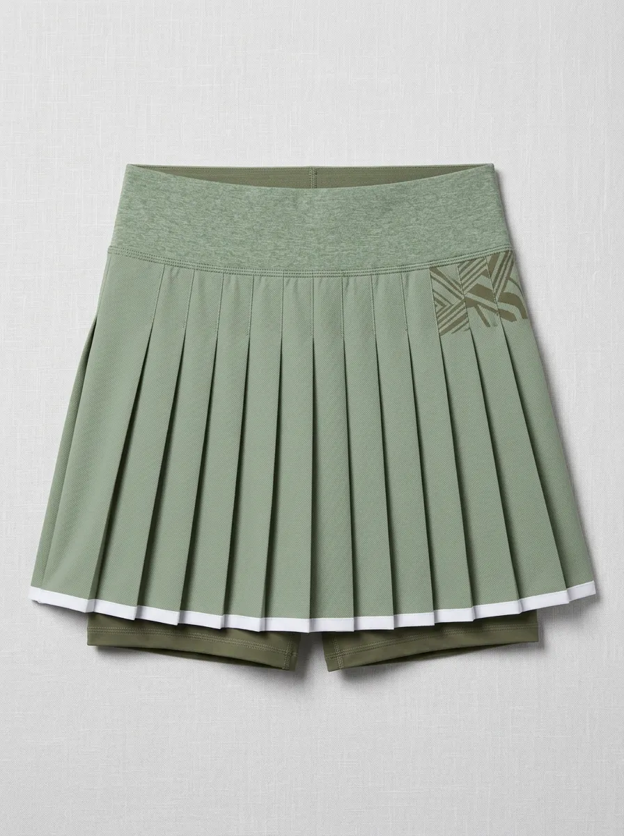 Women's Tennis Sport Geometric Pattern Printed Pleated Skort