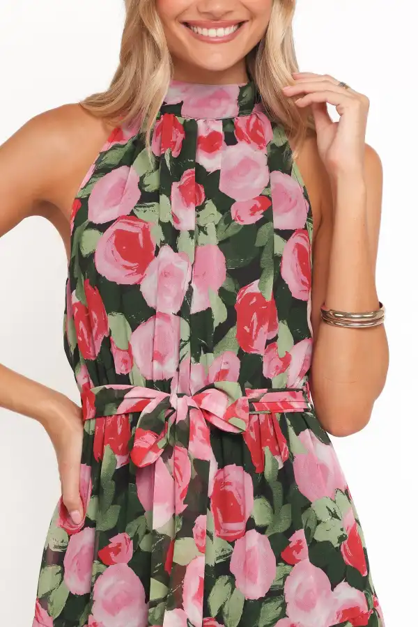 Tiered Halter Maxi Dress
