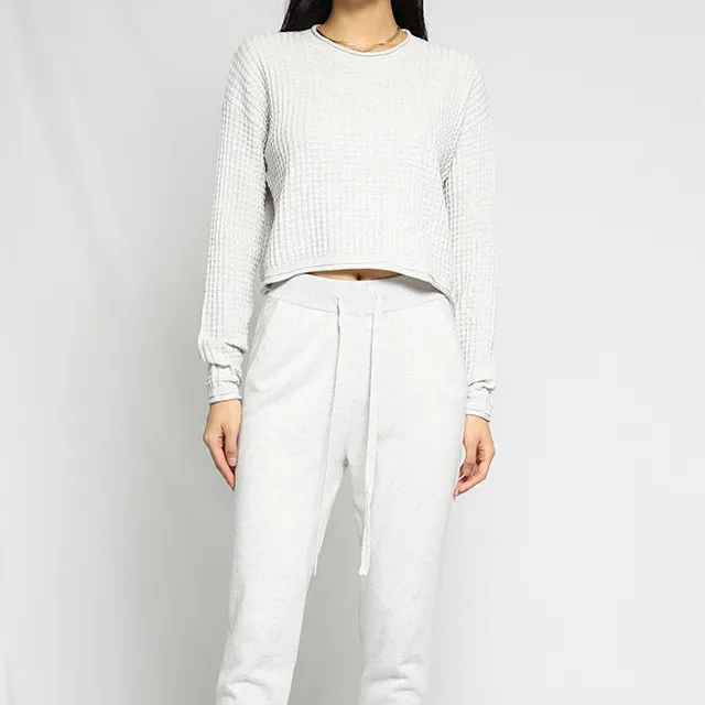 Waffle Cotton Knit Sweater