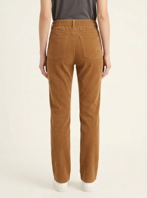 Women's Five-Pocket High-Rise Straight-Leg Corduroy Pants