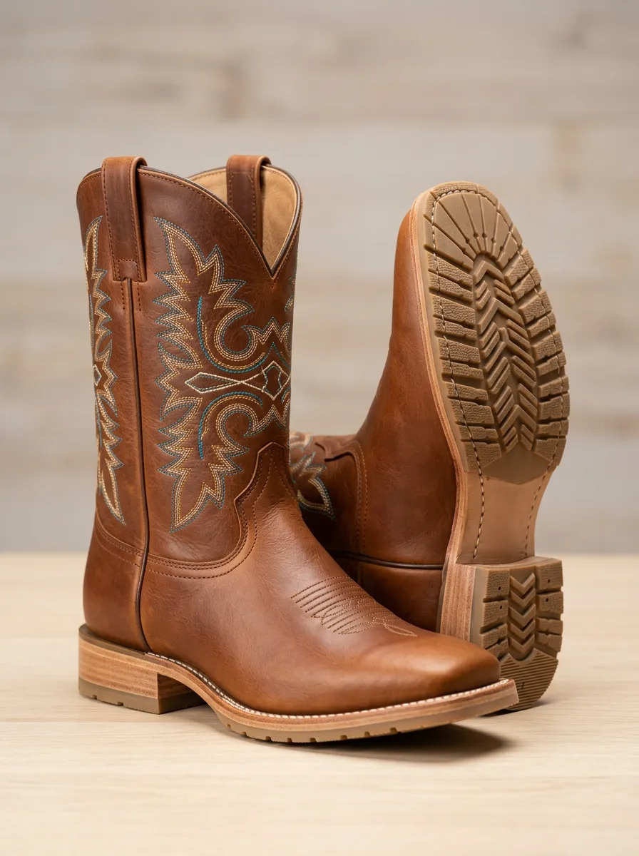 Unisex Classic Cowboy Style Embroidered Boots