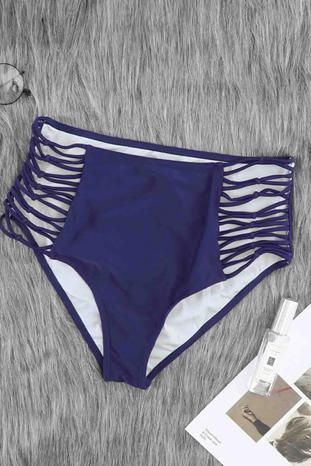 Swimwear Hollow Out Sides High Waist Swim Brief