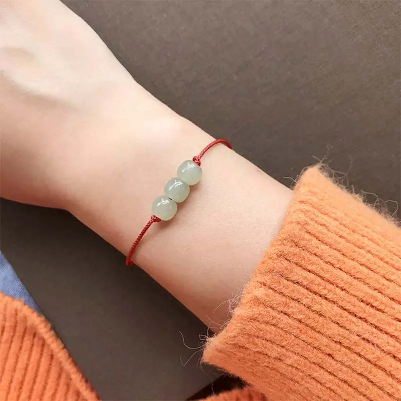 Beads Jade String Weave Bracelet