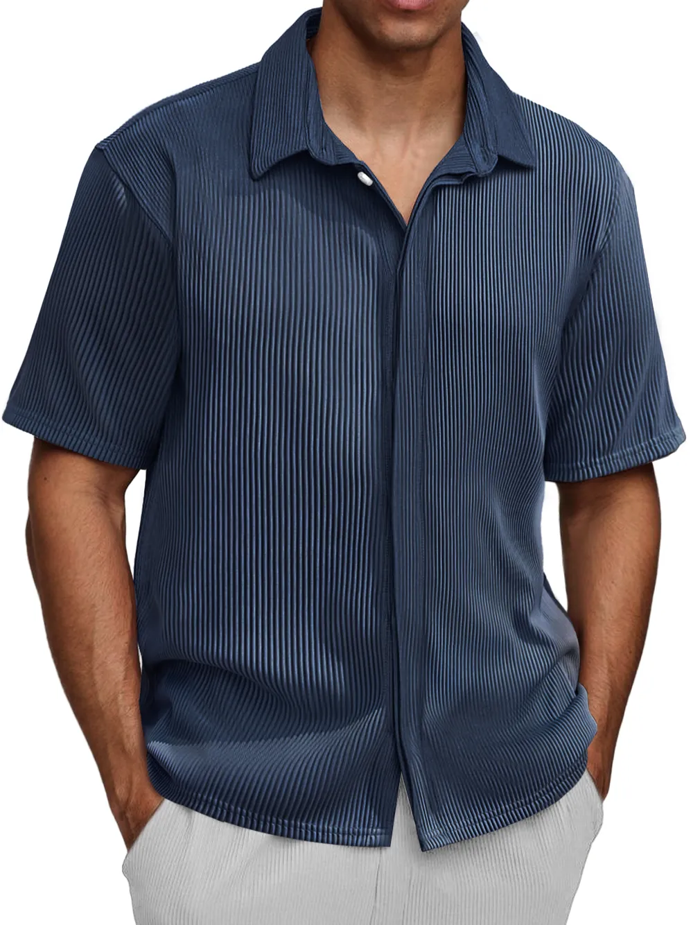 Modern Short Sleeve Button Front Shirt